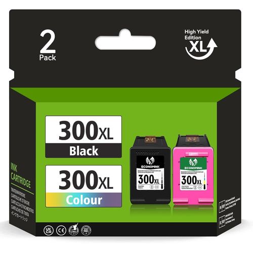 KGABERY-300Xl Remanufactured Ink Cartridge For Hp 300 Xl Black And Colour For Photosmart C4680 C4780 Deskjet F4580 F2480 F2400 F2420 F4500 D5560 Envy 100 120 Printer (2-Pack)