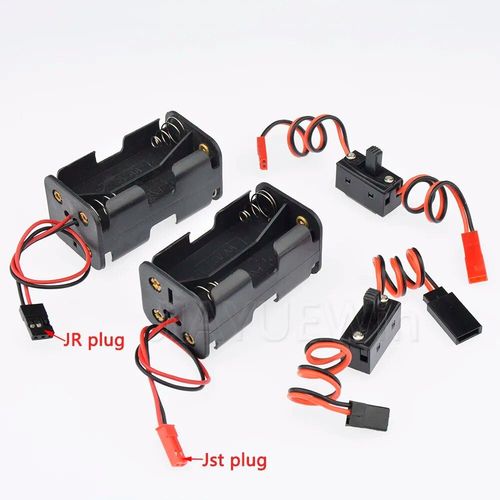 Boîte Et Commutation Jst - Boîtier D'alimentation Récepteur Avec Support De Batterie Aa, Interrupteur Marche/Arrêt, Prise Futaba, Jr, Jst, Avion Rc, Voiture, Bateau, Bricolage