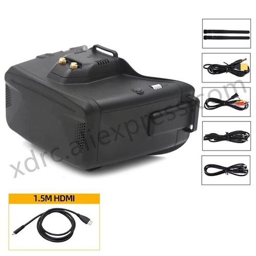 Cobra X V2-Hdmi - Casque De Lunettes Avec Hdmi Pour Importateur Rc Fpv, Asil Ra X V2 1280x720 5.8g 48ch Receiver Tech Head Tracker Dvr Fpv