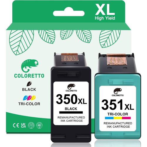 KGABERY-350Xl 351Xl Remanufactured Ink Cartridge For Hp 350 351 Xl Deskjet D4260 D4360 D4280 Photosmart C4210 C5250 C4270 C4280 C4380 C5280 Officejet J5780 641 5 J57 40 Black And Color