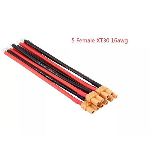 5pcs 10cm Femelle - Connecteur Mâle Et Femelle Xt30 Avec Câble En Fer-Blanc, 16awg, Pour Batterie Rc Lipo Fpv, Chargeur De Drone-Générique