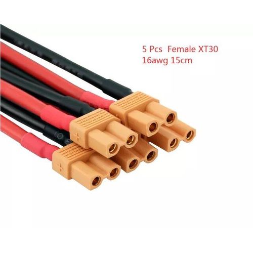 5 Pcs 15 Cm Femme - Connecteur Mâle Et Femelle Xt30 Avec Câble En Fer-Blanc, 16awg, Pour Batterie Rc Lipo Fpv, Chargeur De Drone-Générique