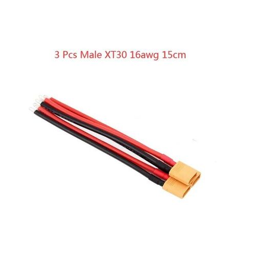 3 Pcs 15 Cm Mâle - Connecteur Mâle Et Femelle Xt30 Avec Câble En Fer-Blanc, 16awg, Pour Batterie Rc Lipo Fpv, Chargeur De Drone-Générique