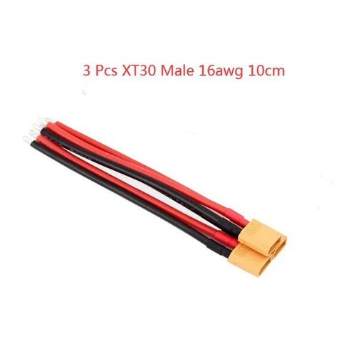 3 Pcs 10 Cm Mâle - Connecteur Mâle Et Femelle Xt30 Avec Câble En Fer-Blanc, 16awg, Pour Batterie Rc Lipo Fpv, Chargeur De Drone-Générique