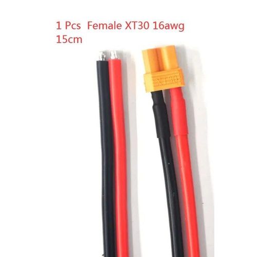 1pcs 15cm Femelle - Connecteur Mâle Et Femelle Xt30 Avec Câble En Fer-Blanc, 16awg, Pour Batterie Rc Lipo Fpv, Chargeur De Drone-Générique