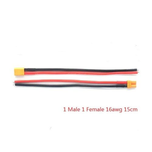 1 Paire 15cm - Connecteur Mâle Et Femelle Xt30 Avec Câble En Fer-Blanc, 16awg, Pour Batterie Rc Lipo Fpv, Chargeur De Drone-Générique