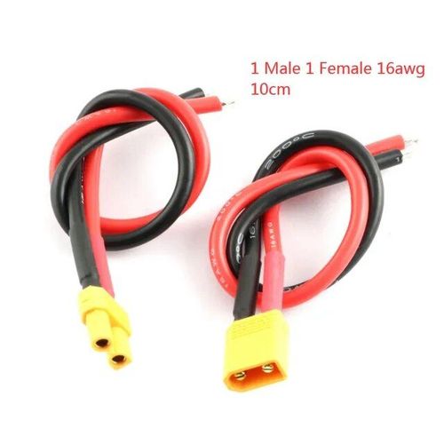 1 Paire 10cm - Connecteur Mâle Et Femelle Xt30 Avec Câble En Fer-Blanc, 16awg, Pour Batterie Rc Lipo Fpv, Chargeur De Drone-Générique