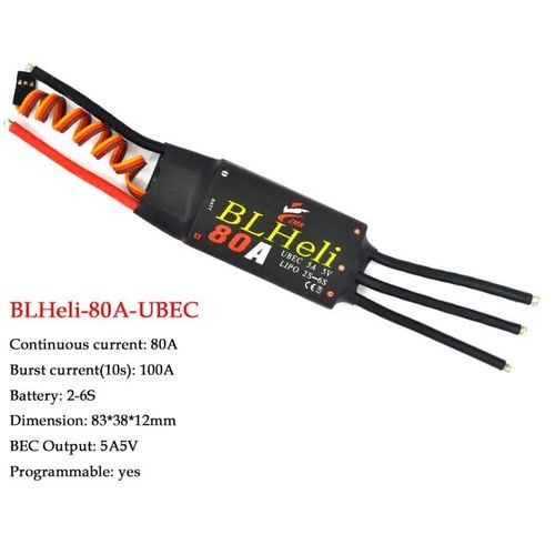 80a Esc - Drone Rc Sans Balais Esc Avec Ubec Pour Modèle D'avion Quadricoptère À Aile Fixe Multi-Axes, Bricolage Fpv-Générique