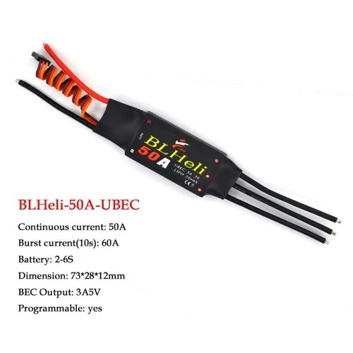 50a Esc - Drone Rc Sans Balais Esc Avec Ubec Pour Modèle D'avion Quadricoptère À Aile Fixe Multi-Axes, Bricolage Fpv-Générique