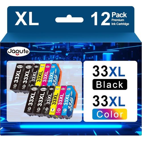 KGABERY-Pack Of 12 33Xl Ink Cartridges Compatible With Epson 33 Xl Cartridges For Epson Expression Premium Xp 900 Xp 7100 Xp 530 Xp 540 Xp 630 Xp 635 Xp 640 Xp 645 Xp-530 Xp-540 Xp-635 Xp-645