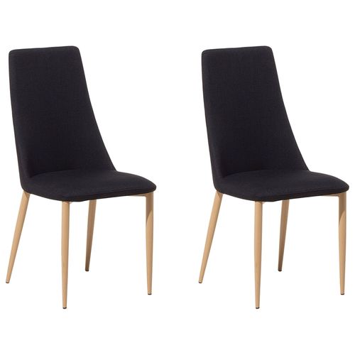 Chaise De Salle À Manger Set De 2 Tissu Noir Clayton
