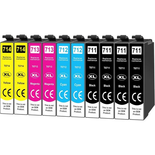 KGABERY-10X T0715 Compatible Ink Cartridges For Epson T0711 T0712 T0713 T0714 For Stylus Bx300F Sx610Fw Sx600Fw Sx510W Sx400 Sx410 Sx415 Sx100 Sx200 Sx210 Sx210 Sx210 Sx211 5 Sx21 8 Dx4400 Dx7400