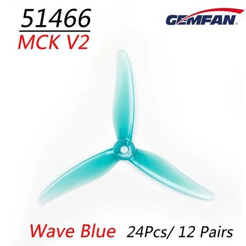 Bleu À Vague De 12 Paires - Gemfan 51466 V2 5 Pouces 3 Lames/Trois Lames, Accessoires D'hélice Cw Ccw Moteur Sans Balais Fpv, Hélice Pour Drone De Course Fpv 24 Pièces/12 Paires-Générique