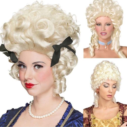 Kgabery-Short Blonde Curly Wig For Women Baroque Wig 18th Birthday Halloween Costume