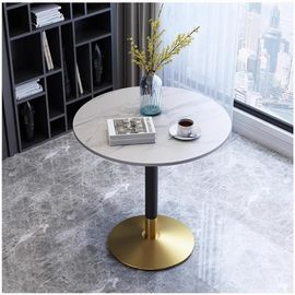 Kgabery-Round Kitchen Dining Table Modern Circular Marble Tray Pedestal Table Small 2-4 Seater Bistro Breakfast Table With Base In Tulip Design For M(Size:'70 Cm/27.3 '',Color:White)