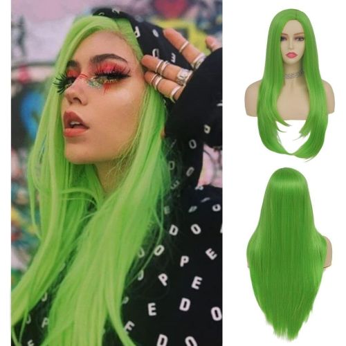 Kgabery-Long Straight Wigs For Women Side Part Heat Resistant Synthetic Fiber Cosplay Costume Halloween Wig