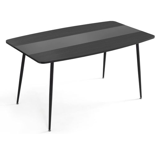 Kgabery-Dining Table,Class E1 Particle Board,Tempered Glass,Metal,Black,W150xh76.5xd85 Cm