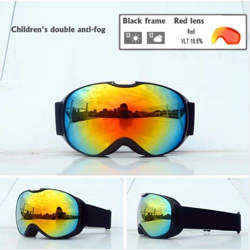 Lunettes De Ski Avec Protection Uv Anti-Buée Pour Enfants,Lunettes De Sport De Neige D'hiver,Lunettes Premium - Type Xj-Et-C1
