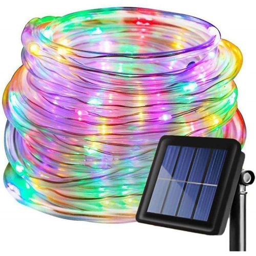 anwxai-Guirlande Lumineuse Solaire,Guirlande Lumineuse Exterieur,Rideau Lumière,Noël Feston Lumières Pour Patio,Arrière-Cour,Café,Mariage,12M 100Led