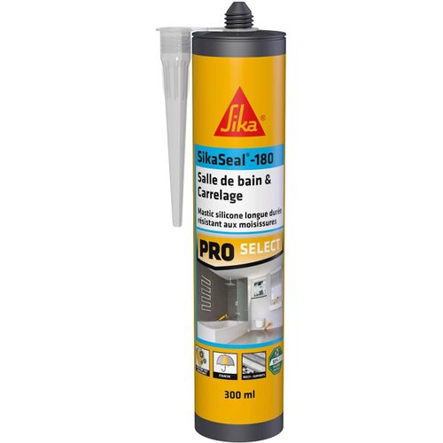 ChenQuanSarl-Mastic Silicone Sanitaire - Seal-180 Salle De Bain & Carrelage Blanc - Réalisation De Joints - Spécial Pièce Humide - Longue Durée - 300 Ml