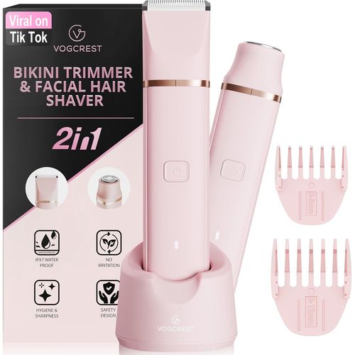 Yemaesre-Tondeuse Électrique Pour Bikini Épilateur Rechargeable Pour Femme - Rasoir Indolore Pour Les Bras, Les Aisselles, Les Jambes, Les Poils Pubiens (Rose)