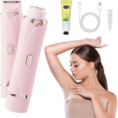 Yemaesre-Rasoir Électrique 2 En 1 Pour Femme, Rasoir Électrique À Double Tête Pour Femme Rechargeable, Wet& Y Tondeuse Bikini Femme Pour Vi , Bras, Jambes, Aisselles, Étanche Rasoir Femme Electrique