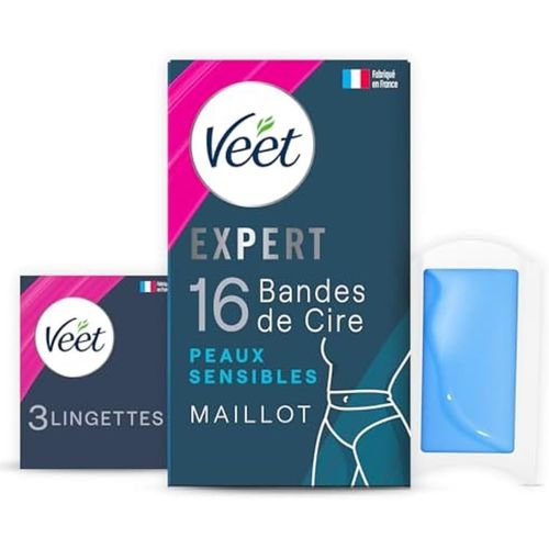 Yemaesre-Expert - 16 Bandes De Cire Froide Maillot - Peaux Sensibles - Finition Parfaite - Epilation Longue Durée 