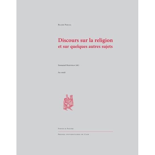 Discours Sur La Religion Et Sur Quelques Autres Sujets