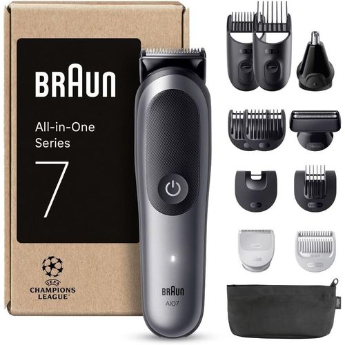 Yemaesre-Tondeuse Tout-En-Un Series 7, Kit 12-En-1, Lame Problade, Technologie Autosense, 120 Min D'autonomie, Protection Skinguard, Barbe En Dégradé, Manche Aquagrip Pratique Sous L'eau, Aio7545, Gr
