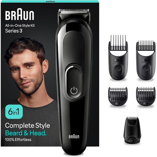 Yemaesre-Tondeuse Tout-En-Un Series 3 Mgk3410, 6-En-1, Kit Styling Pour Hommes, Barbe, Vi , Cheveux Et Dautres Zones, Lame Ultra Affûtée Pour Ra De Précision, Tête Et Sabots Lavables