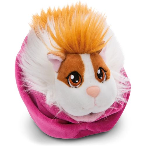 YEMAESRE-Little Paws Cochon D'Inde Animal En Peluche 12 Cm Caramel-Blanc Dans Un Panier Mauve - Peluche Moelleuse, Animal En Peluche Pour Câliner, Jouer Et Aimer - 61333