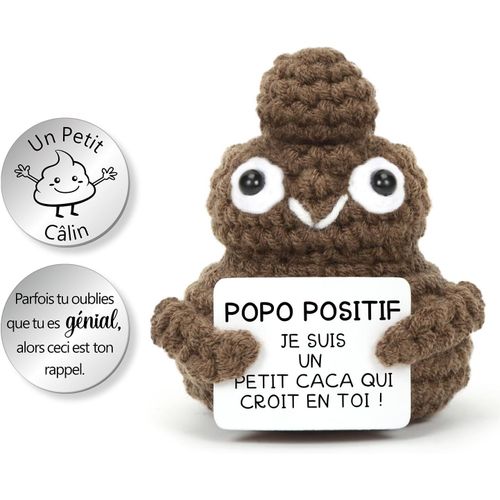 YEMAESRE-Positive Poop, Mignon Tricot Jouet Caca Avec Carte Positive Et Câlin Porte Bonheur, Mini Motivantes Tricotée Caca, Drôle Cadeaux Pour Homme Femme Enfant Couple Collègue