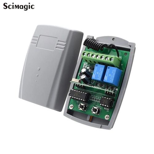 Télécommande de Garage à 2 canaux, récepteur 433mhz + émetteur de télécommande + contrôleur d'ouverture de porte de remplacement d'antenne--433MHz Receiver