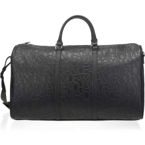 YEMAESRE-All Over Logo Duffle, Sac De Sport Pour Des Hommes, Black