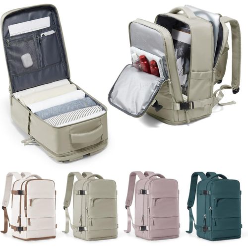 YEMAESRE-Bagage Cabine 40X20X25 Pour Ryanair Sac A Dos Voyage Cabine Avion 20 L Femme Homme Bagage À Main Voyage Travel Backpack Avec Compartiment À Chaussures Sac À Dos Ordinateur Portable,Gris Marr