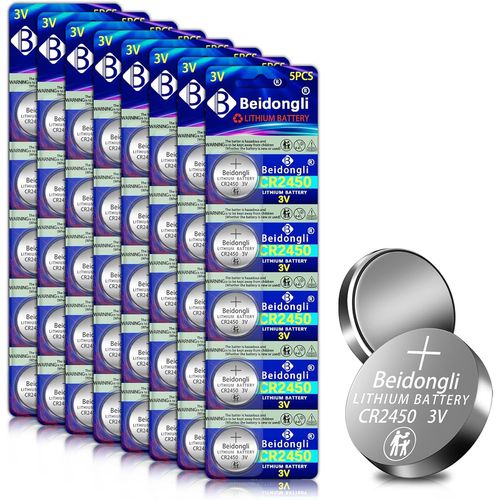 YEMAESRE-Cr2450 Lot De 40 Piles Bouton Au Lithium Cr2450 3 V (Cr2450-8-40)