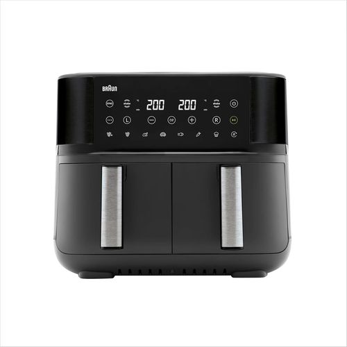 YEMAESRE-Twincook 3 Td3030Ibk, Airfryer À Double Bacs, Capacité 8L, Cuisson Séparée, Contrôle De Température Numérique 80-200°, Technologie Realair, Fonction Sync, 8 Préréglages, 2850W, Noir