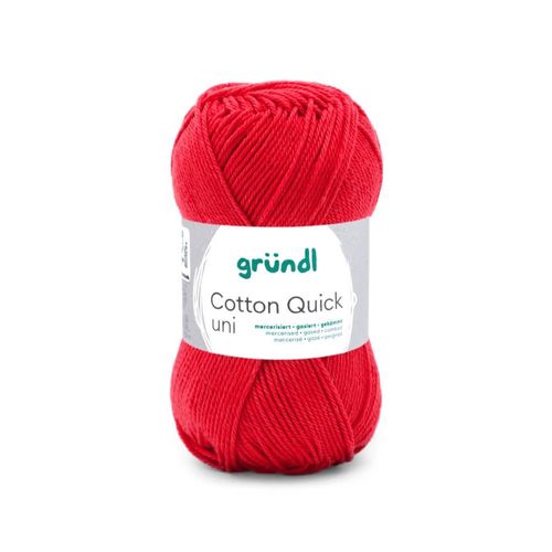 Fil À Tricoter Cotton Quick Uni - Gründl - Ppsc - Certifié Oeko-Tex. Color : 156 Rouge