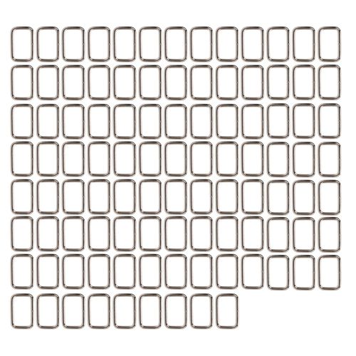 Lot De 100 Boucles Carr¿¿Es En M¿¿Tal, Anneaux Rectangulaires En M¿¿Tal Pour Sac ¿¿ Main, Bricolage, Couture, Artisanat, Argent, 3 X 25 X 15 Mm