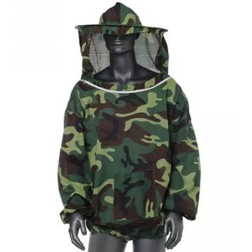Veste D'apiculture Professionnelle, Protection Totale, Ventil¿¿E, Avec Capuche En Voile, Camouflage Vert