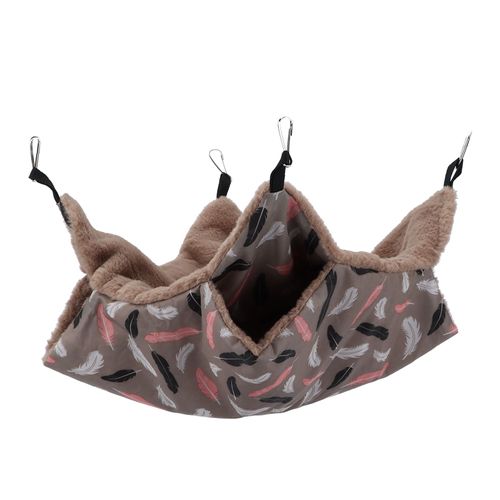 Hamac Double Couche Pour Petit Animal De Compagnie, Doux Et Confortable, Lit Suspendu Chaud Pour Hamster Avec Crochet M¿¿Tallique Fixe, 20 X 20 Cm, Plumes