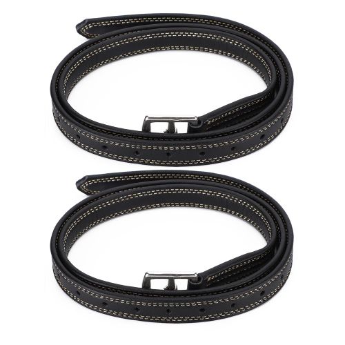 Paire De Ceintures ¿¿Triers Pour Cheval De Selle Britanniques, Cuir Souple, Microfibre, Boucle En Acier Inoxydable, Noir