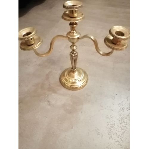 chandelier bougeoir 3 bougies laiton doré Vintage