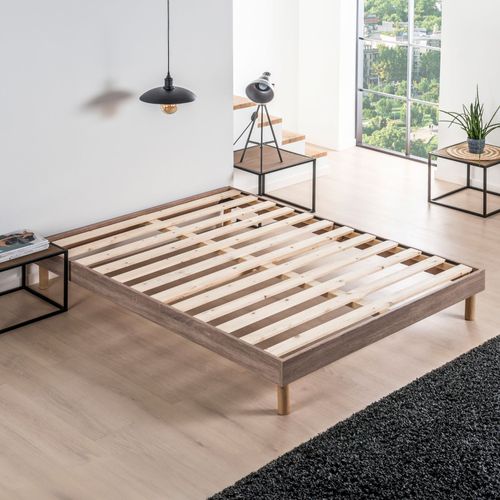 Blue Moon Sommier Eco Easykit Chêne Gris 140x190-12 Lattes Larges - Hauteur 27cm - Montage Rapide Et Simple