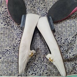Femme Mocassins Cuir Blanc - 37