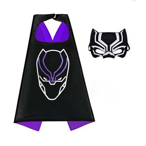 Cape De Super Héros + Masque Associé Pour Enfant - 70x70cm - Black Panther