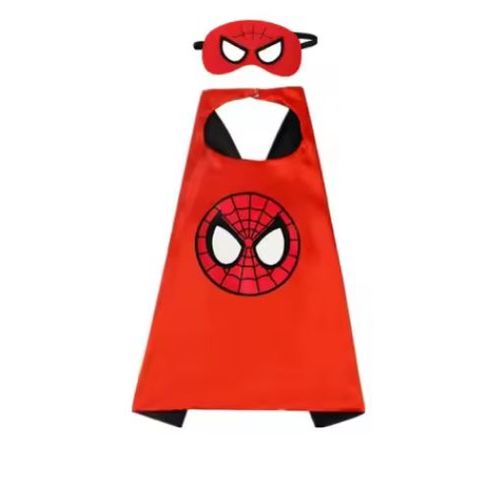 Cape De Super Héros + Masque Associé Pour Enfant - 70x70cm - Spiderman 1