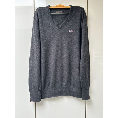 Pull Col En V Gris Anthracite Napapijri - Taille S