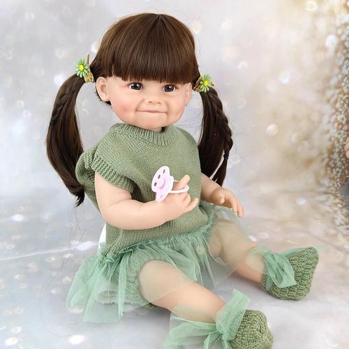 NPK 55CM corps complet en Silicone souple Reborn enfant en bas âge poupée Raya réaliste doux au toucher haute qualité poupée cadeaux pour les enfants--55cm