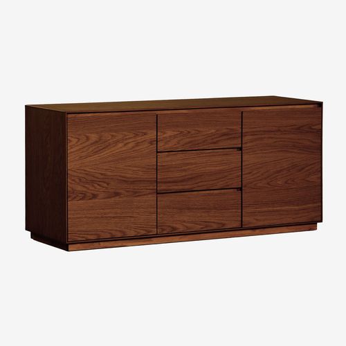 Buffet Rectangulaire 140x45 Cm En Mdf Burundi Marron Noyer Foncé